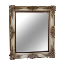 Mirror in gilded painted wood