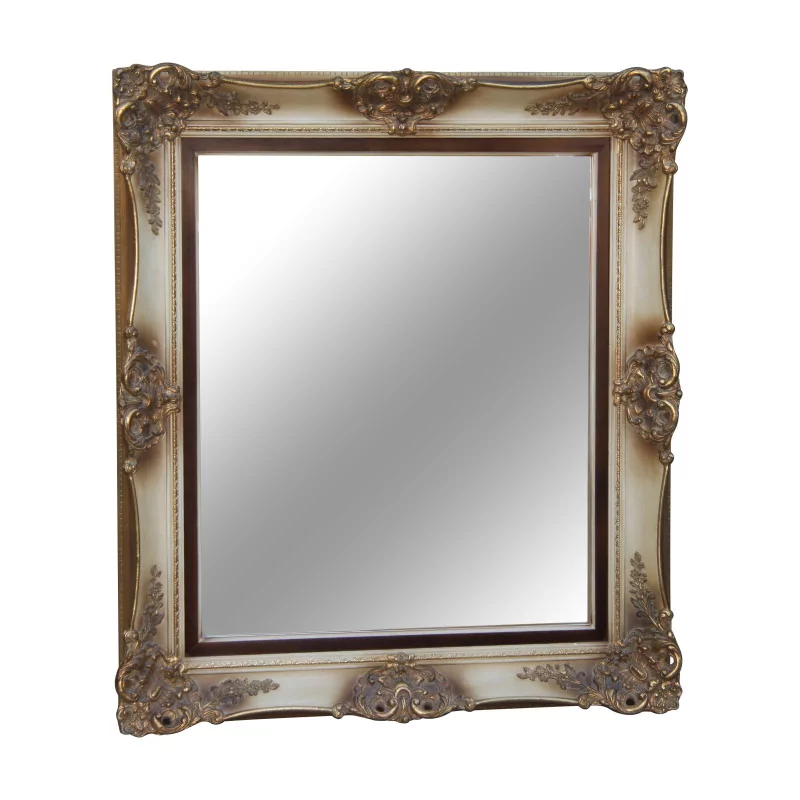 Miroir en bois peint doré - Moinat - Glaces, Miroirs