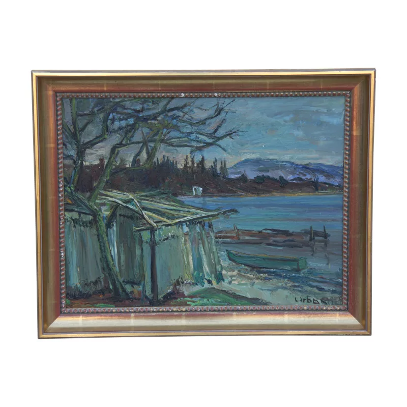 Картина маслом на дереве «Bords du Lac» подпись внизу справа… - Moinat - VE2022/1