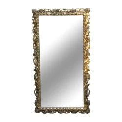 Miroir Raisins en bois doré à la feuille. Italie, 20ème siècle