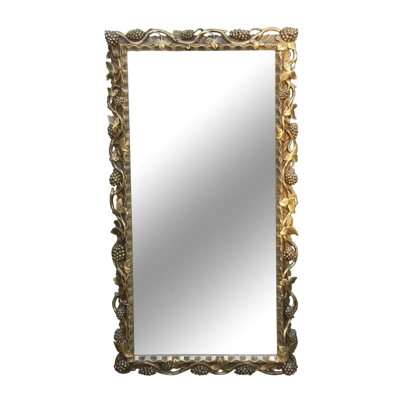 Miroir Raisins en bois doré à la feuille. Italie, 20ème siècle - Moinat - Glaces, Miroirs Miroir Raisins en bois doré à la feuille. Italie, 20ème siècle - Moinat - Glaces, Miroirs