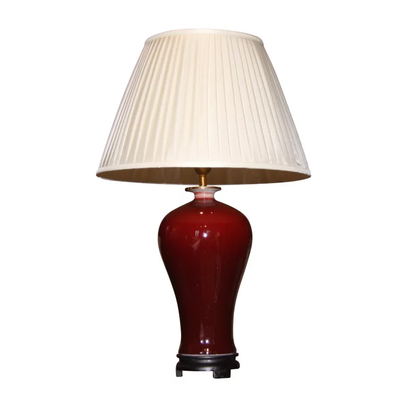 Yong model lamp in porcelain and silk shade … - Moinat - Table lamps