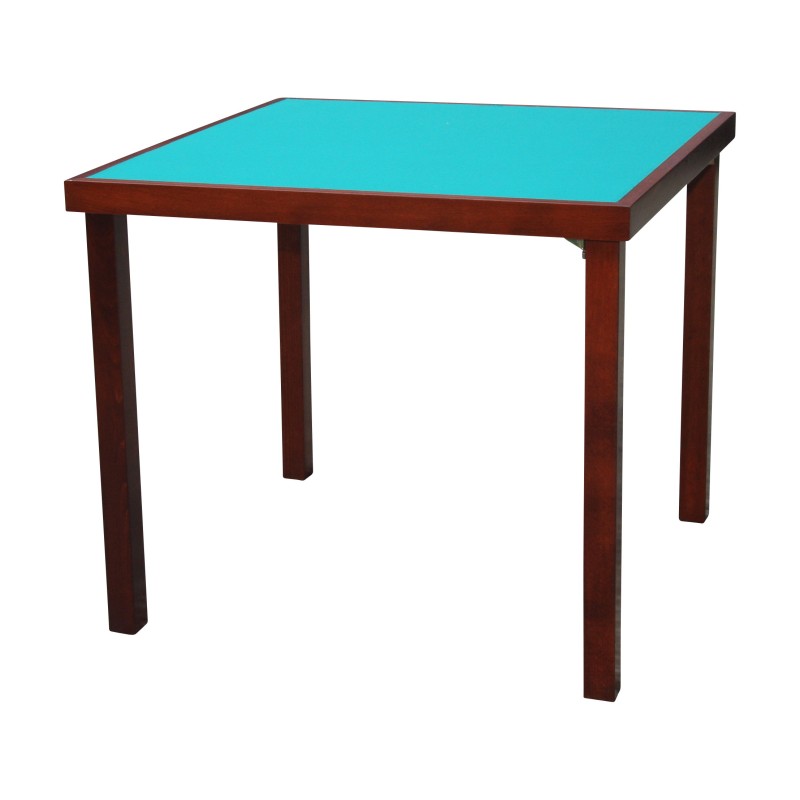 张桃花心木染色山毛榉木桥桌,桌面配有绿色织物 - Moinat - Tables à jeux, Tables d échangeur 张桃花心木染色山毛榉木桥桌,桌面配有绿色织物 - Moinat - Tables à jeux, Tables d échangeur