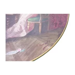 Großer dekorativer Teller bemalt im Steingutstil von …