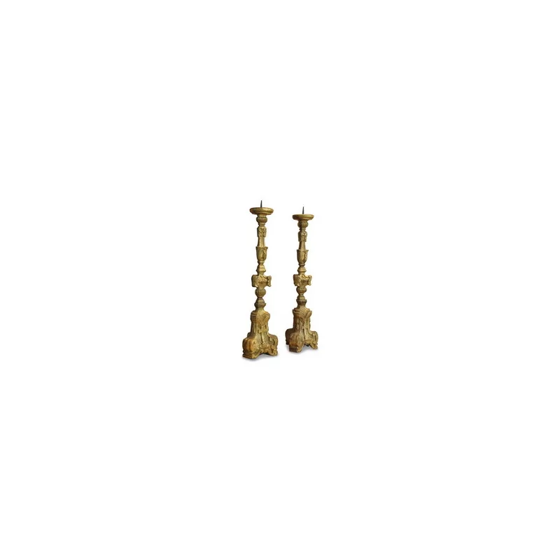 Paar Fackeliere aus vergoldetem Holz. 20. Jahrhundert - Moinat - Säulen, Torcheren, Mohrenfiguren