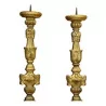 Paar Fackeliere aus vergoldetem Holz. 20. Jahrhundert - Moinat - Säulen, Torcheren, Mohrenfiguren