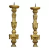 Pair of gilded wood torchiere. 20th century - Moinat - Columns, Flares, Nubians