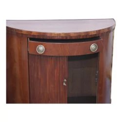 Half-moon mahogany sideboard with 1 drawer and sliding door …