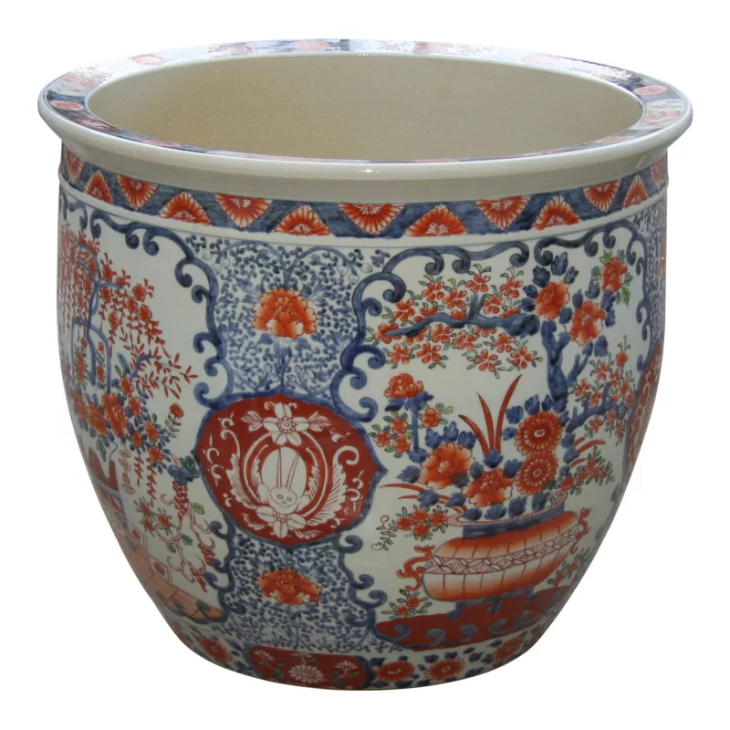 个带有彩色装饰的“Imari Japan”瓷花盆。 - Moinat - EX2023/1