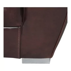 Club armchair Amburgo Baby model covered in brown leather …