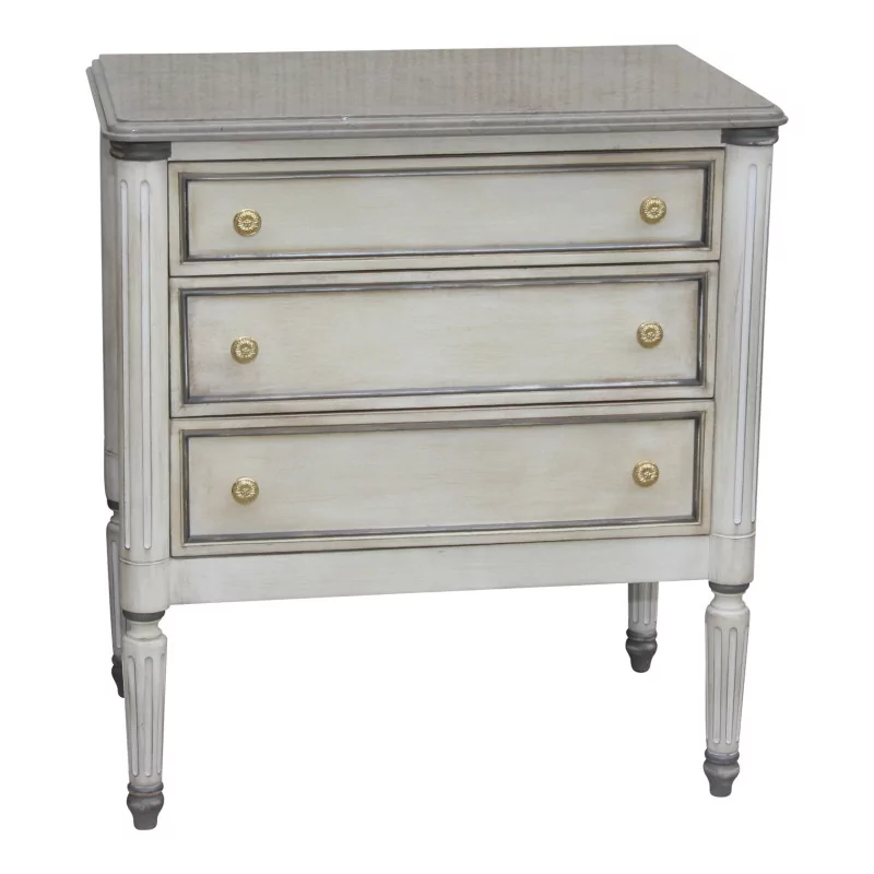 Chest of drawers - Louis XVI bedside table in painted molded beech with top - Moinat - Chests of drawers, Commodes, Chifonnier, Chest of 7 drawers