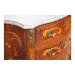 Commode Louis XV en bois de marqueterie montée sur chêne, 3 …