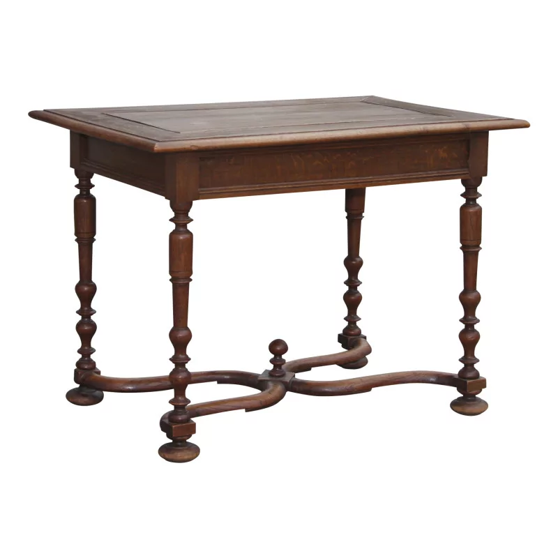 Louis XIV style table in walnut with spacer, 1 … - Moinat - Desks