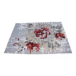 carpet model “Rose Warm Red”, gray red color …