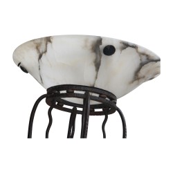 Art-Deco-Skulptur, verwandelt in eine Taschenlampe mit Metallsockel