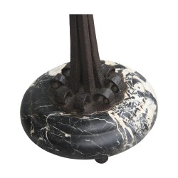 Art-Deco-Skulptur, verwandelt in eine Taschenlampe mit Metallsockel
