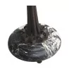 Lampadaire Art-déco avec piétement en fer forgé et socle en marbre noir et blanc - Moinat - Lampadaires (au sol)