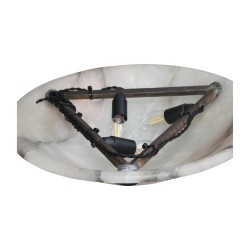 Art-Deco-Skulptur, verwandelt in eine Taschenlampe mit Metallsockel
