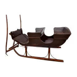 retro 4-seater wooden sled, with original runners and …