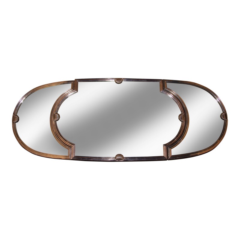 Tafelaufsatz mit 3 Tabletts aus versilberter Bronze mit Spiegeln … - Moinat - Platten Tafelaufsatz mit 3 Tabletts aus versilberter Bronze mit Spiegeln … - Moinat - Platten