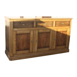 Buffet enfilade 3 portes en bois de chêne avec 3 tiroirs et 3 …