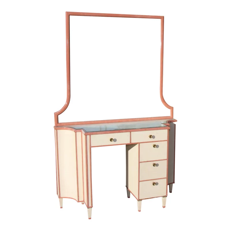 Dressing table in the style of Jansen in off-white painted wood and … - Moinat - Vanity tables