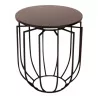 Round metal side table pedestal with marble top … - Moinat - End tables, Bouillotte tables, Bedside tables, Pedestal tables