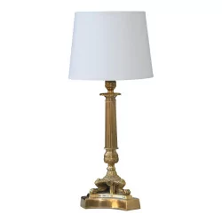 Lampe en bronze doré style Second Empire finition pieds de