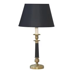 Lampe en bronze avec ornement et abat-jour noir et intérieur …