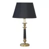 Bronze lamp with ornament and black lampshade and interior … - Moinat - Table lamps