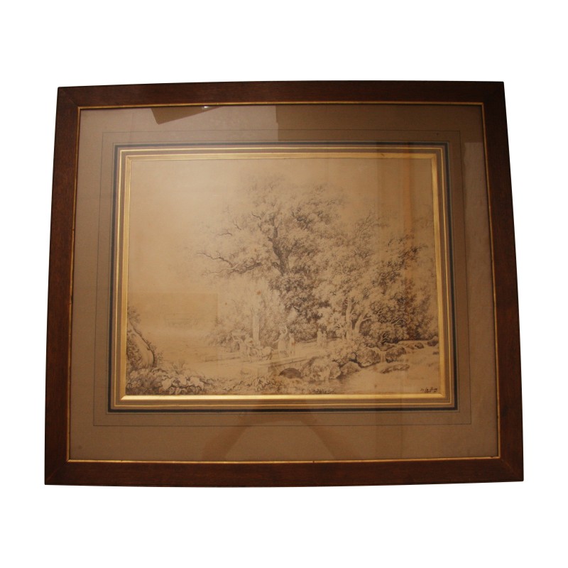 Glasgravur \"Klassische Landschaft mit Ziegen und - Moinat - Gravüren Glasgravur \"Klassische Landschaft mit Ziegen und - Moinat - Gravüren