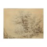 Glasgravur \"Klassische Landschaft mit Ziegen und - Moinat - Gravüren
