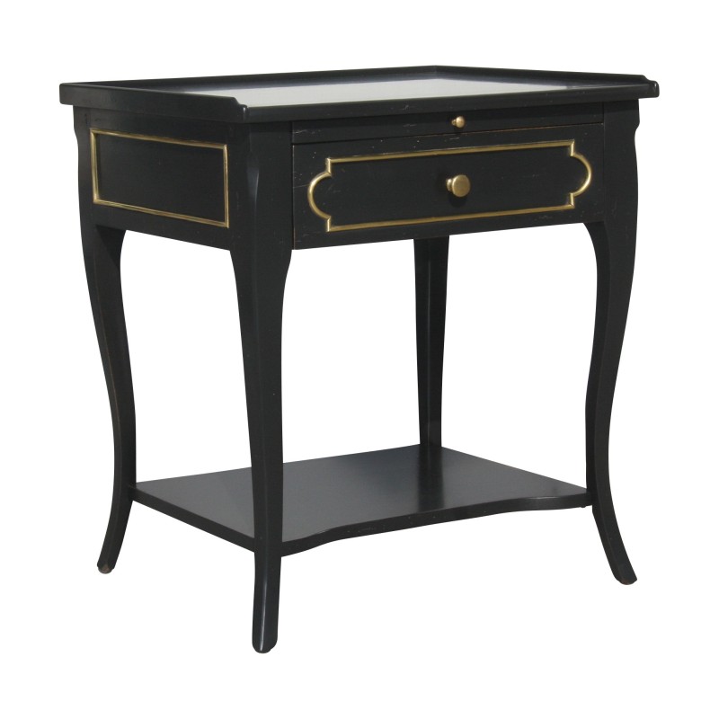 Louis XV style bedside table with 1 drawer, 1 black leather pull and - Moinat - End tables, Bouillotte tables, Bedside tables, Pedestal tables Louis XV style bedside table with 1 drawer, 1 black leather pull and - Moinat - End tables, Bouillotte tables, Bedside tables, Pedestal tables