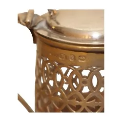 Pot à moutarde en argent 925 (87 gr) avec verre blanc intérieur,