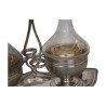 double oil cruet with original cut-crystal flasks, base … - Moinat - Silverware