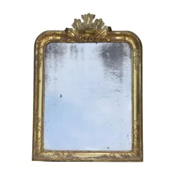Kleiner Louis XV-Spiegel aus vergoldetem Holz mit Glas …