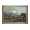Grand tableau d'une Vue sur le Mont Blanc, huile sur toile, … - Moinat - Tableaux - Paysage