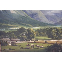Grand tableau d'une Vue sur le Mont Blanc, huile sur toile, …