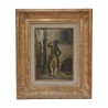 Oil painting on wood with gilded wooden frame, signed lower … - Moinat - Painting - Portrait