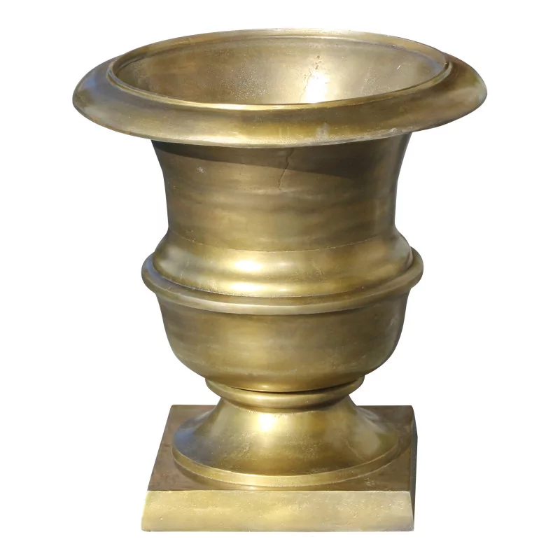Antique patinated dark brass vase. - Moinat - Boxes, Urns, Vases