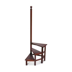 library stepladder, 3 steps in mahogany wood.