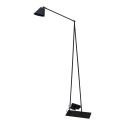 Articulated floor lamp or reading light in smoked metal, “En” model
