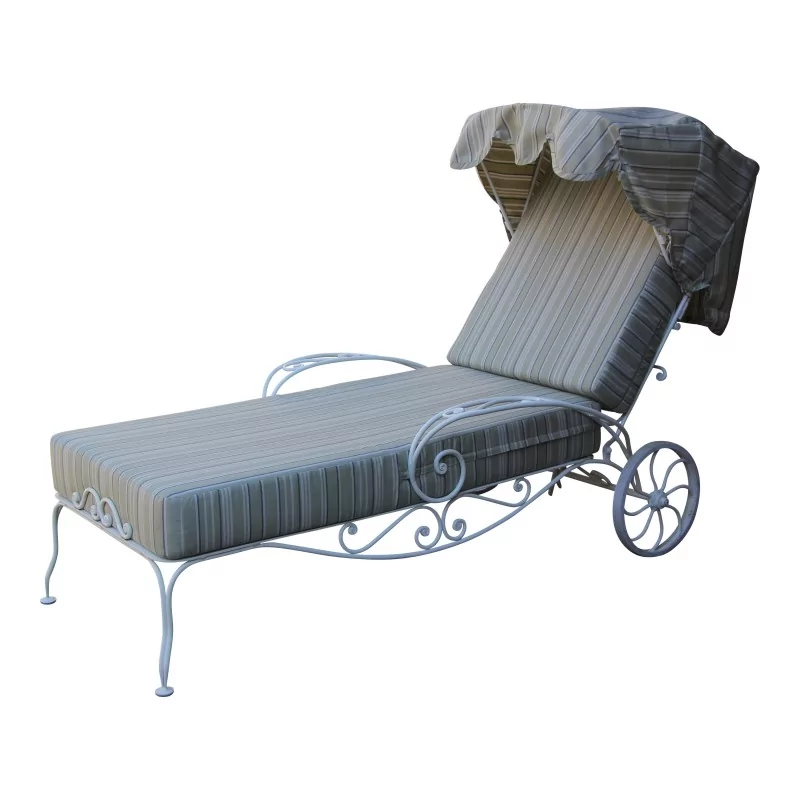 кресло для отдыха модели «Eaux – Vives» из кованого железа, окрашенного в белый цвет, - Moinat - VE2022/2