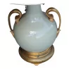 Pair of Empire vases, celadon green color mounted as lamps... - Moinat - Table lamps