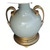 Pair of Empire vases, celadon green color mounted as lamps - Moinat - Table lamps