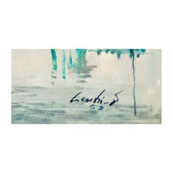 幅布面油画“黑港 - 日内瓦”，署名如下……