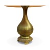 Lampe(travail Russe) avec pied en laiton  nielle et abat-jour jaune. - Moinat - Lampes de table