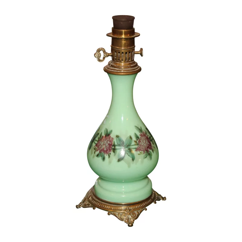 Lamp in green porcelain and floral decoration without … - Moinat - Table lamps