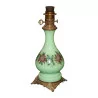 Lampe en porcelaine verte et décor floral sans … - Moinat - Lampes de table