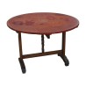 round winegrower's table in oak with leather top, … - Moinat - Dining tables